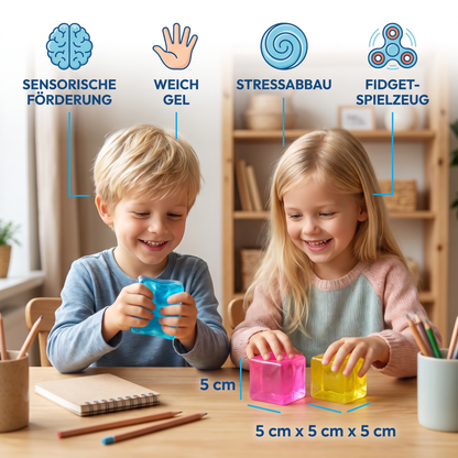 Kubus Squishy Stressbal – Zacht Gel-Fidgetspeelgoed voor de Zintuigen