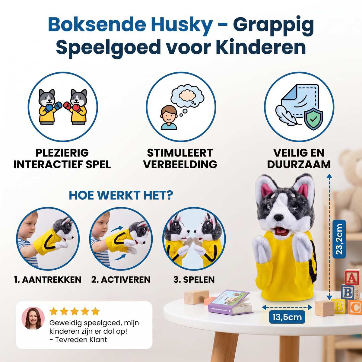 Boksende Husky – Grappig Speelgoed voor Kinderen