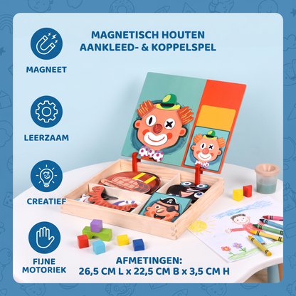 Magnetisch Houten Aankleed- & Koppelspel – Creatief Leerspeelgoed