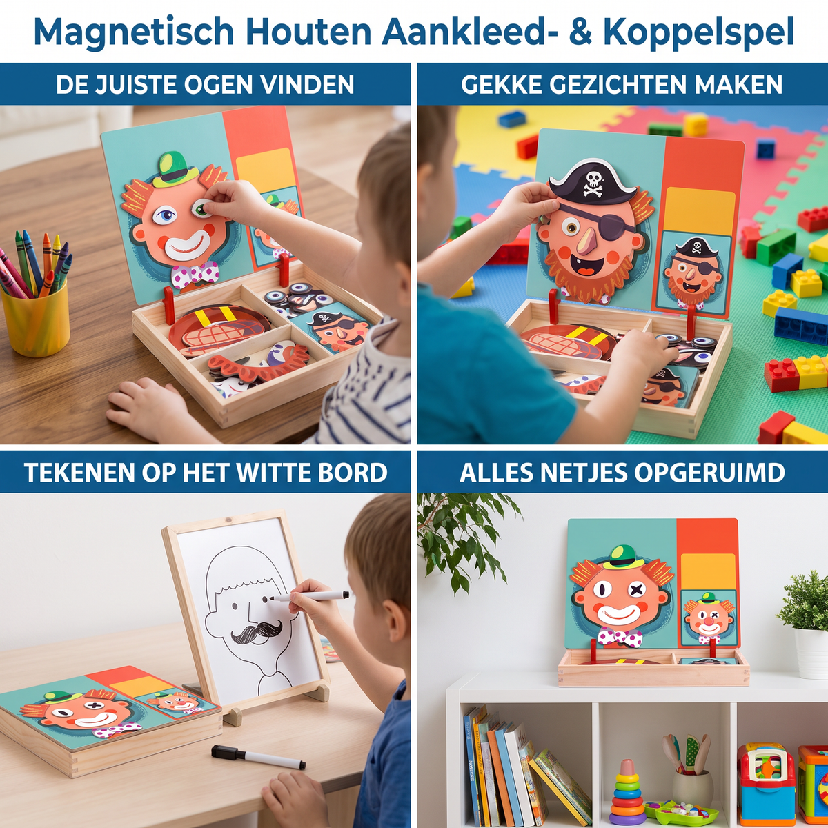 Magnetisch Houten Aankleed- & Koppelspel – Creatief Leerspeelgoed