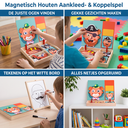 Magnetisch Houten Aankleed- & Koppelspel – Creatief Leerspeelgoed