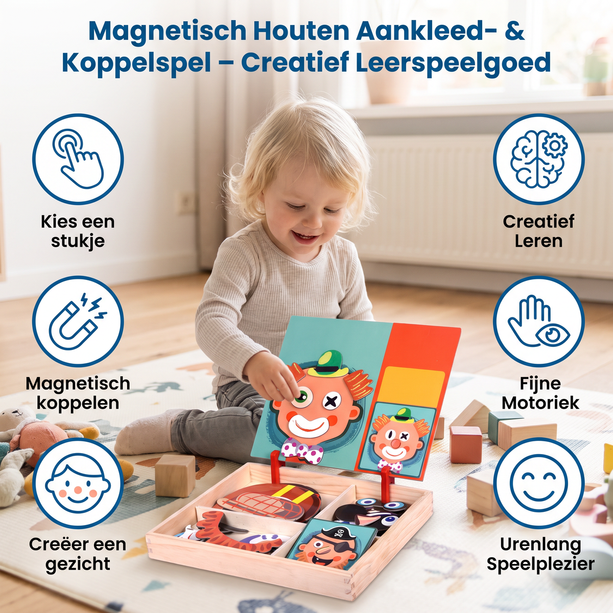 Magnetisch Houten Aankleed- & Koppelspel – Creatief Leerspeelgoed