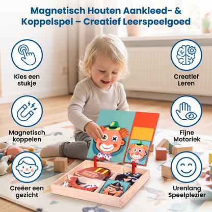 Magnetisch Houten Aankleed- & Koppelspel – Creatief Leerspeelgoed