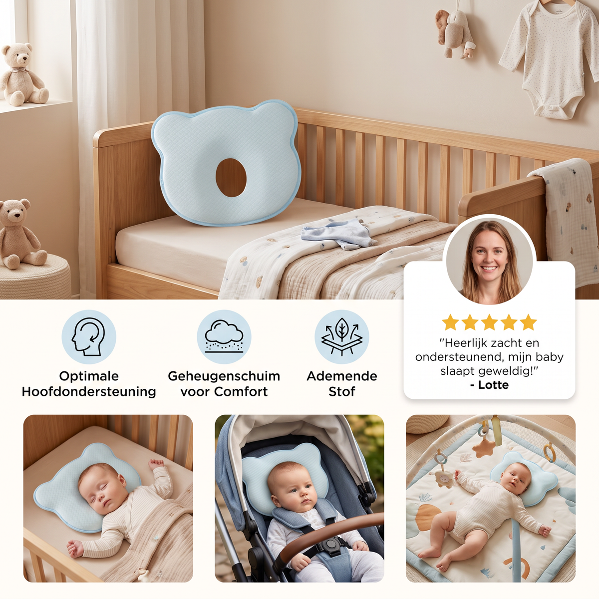 Baby-ondersteuningskussen van Memory Foam voor Optimaal Comfort