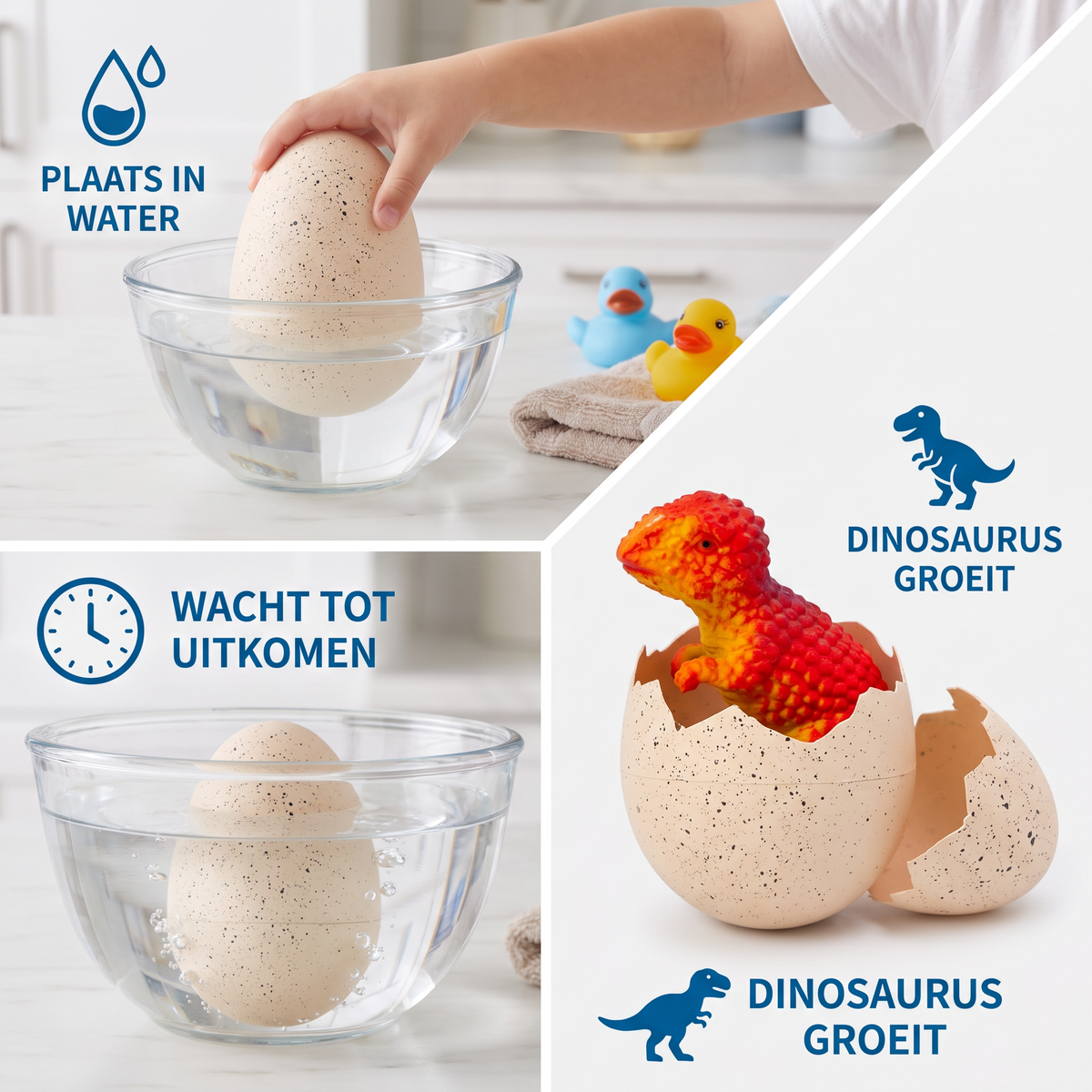 Educatief Dinosaurusei dat in Water Uitkomt voor Kinderen