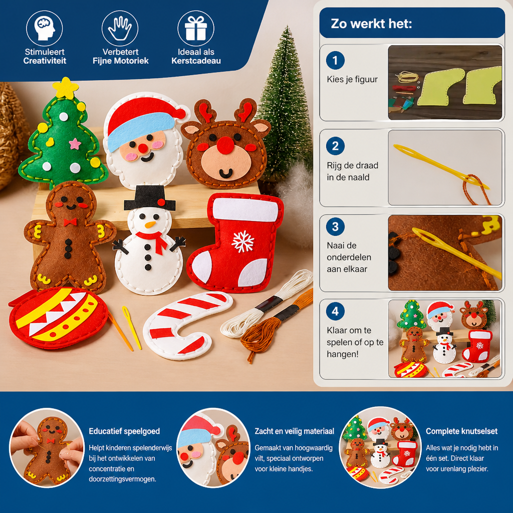 Veilige Vilten Kerstset Om Zelf Te Naaien