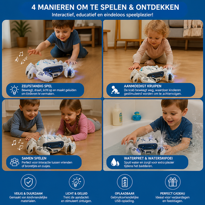 Lichtgevende En Muziek Speelende Krab Met Watersproei-effect