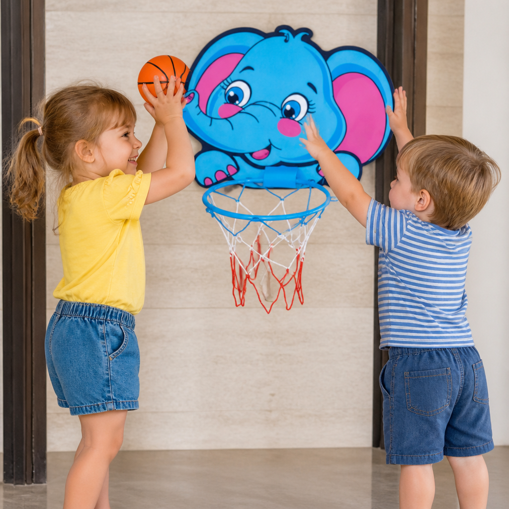 Schattige Dieren Basketbalset Voor Kinderen