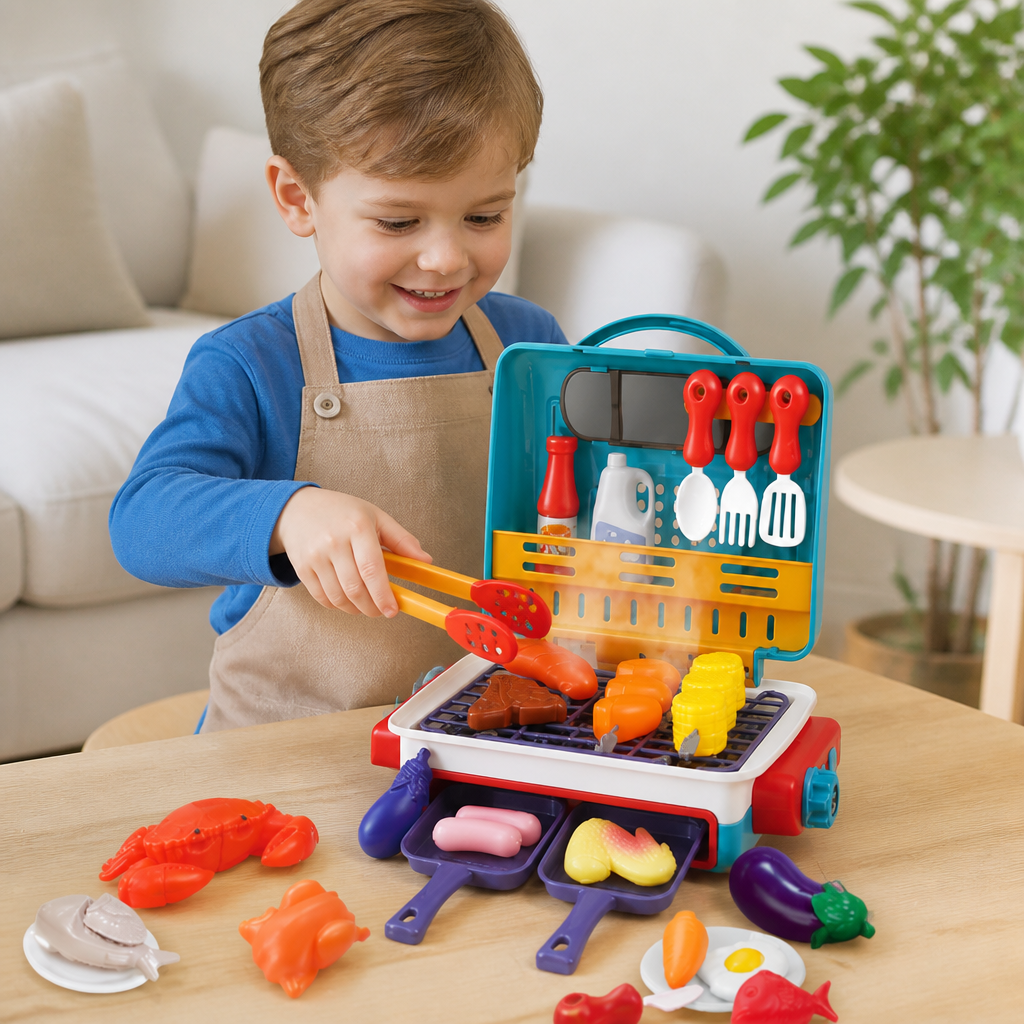 Mijn Eerste BBQ-Grill – Kinderkeuken Met Rookeffect En Van Kleur Veranderend Voedsel