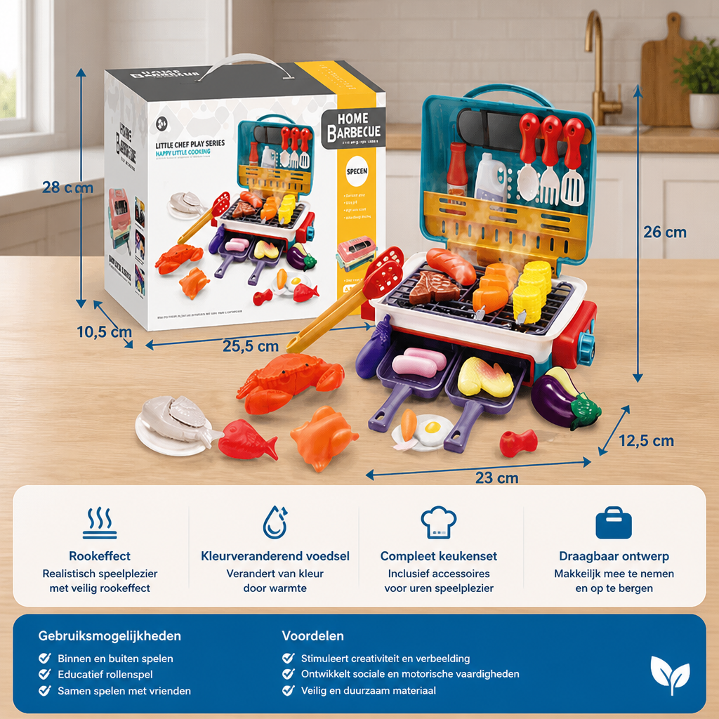 Mijn Eerste BBQ-Grill – Kinderkeuken Met Rookeffect En Van Kleur Veranderend Voedsel