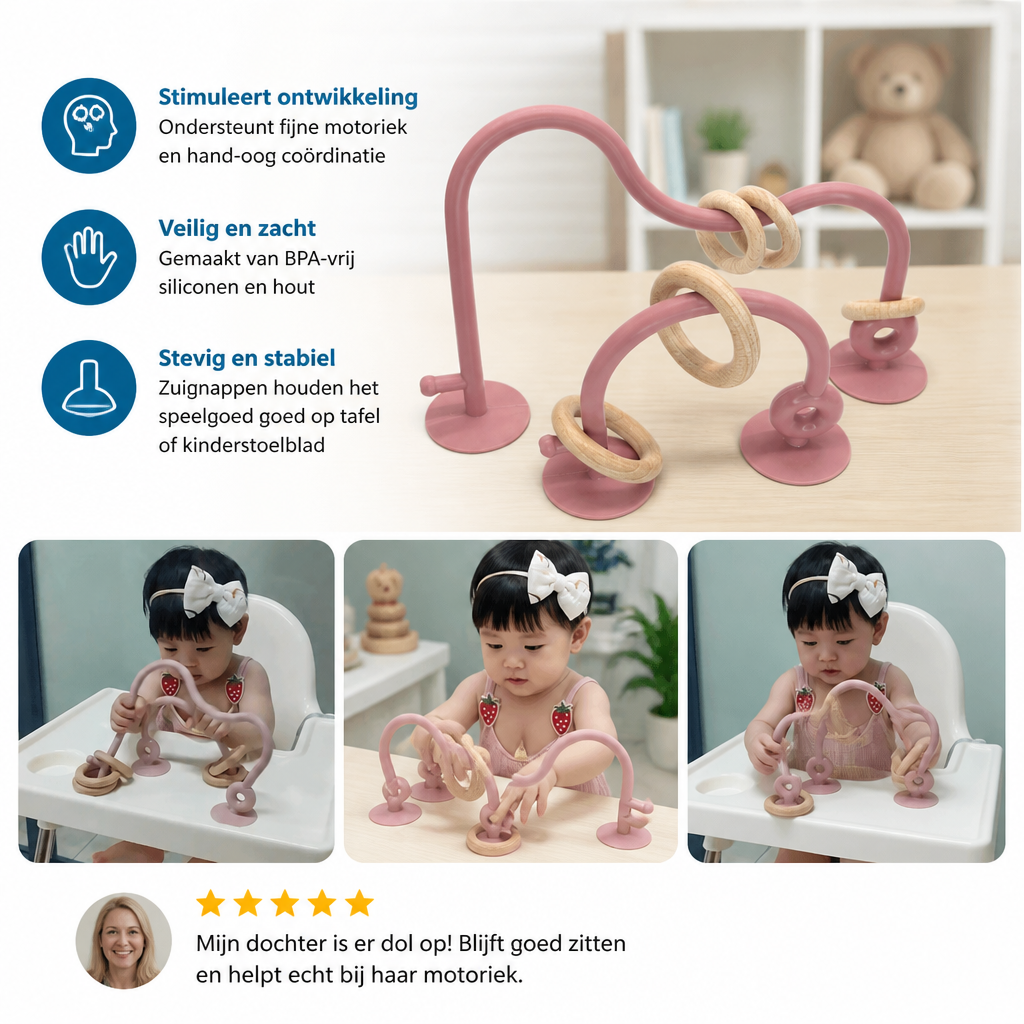 Siliconen Motorisch Speelgoed Voor Baby's – Zuignap Leerspeelgoed Voor Tafel & Kinderstoel