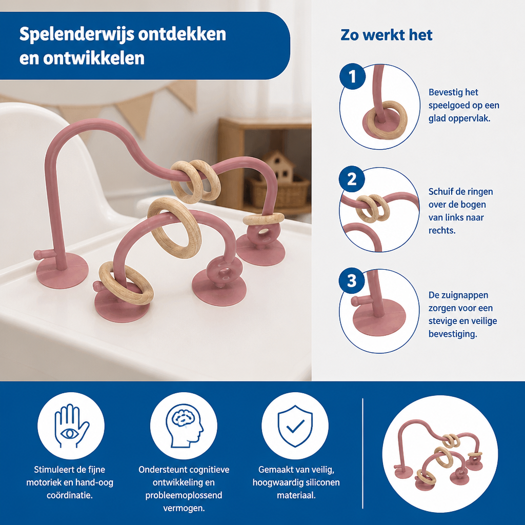 Siliconen Motorisch Speelgoed Voor Baby's – Zuignap Leerspeelgoed Voor Tafel & Kinderstoel