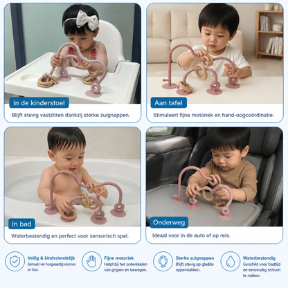 Siliconen Motorisch Speelgoed Voor Baby's – Zuignap Leerspeelgoed Voor Tafel & Kinderstoel