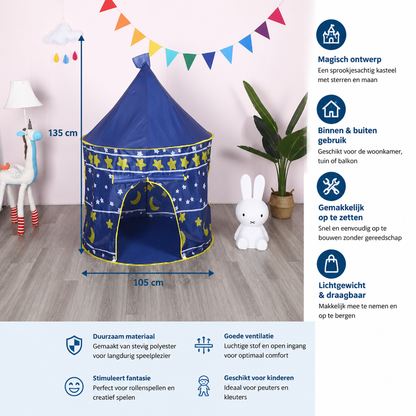 Binnen & Buiten Sterrenhemel Kinderspeeltent – Magisch Kasteel Voor Kleine Avonturiers