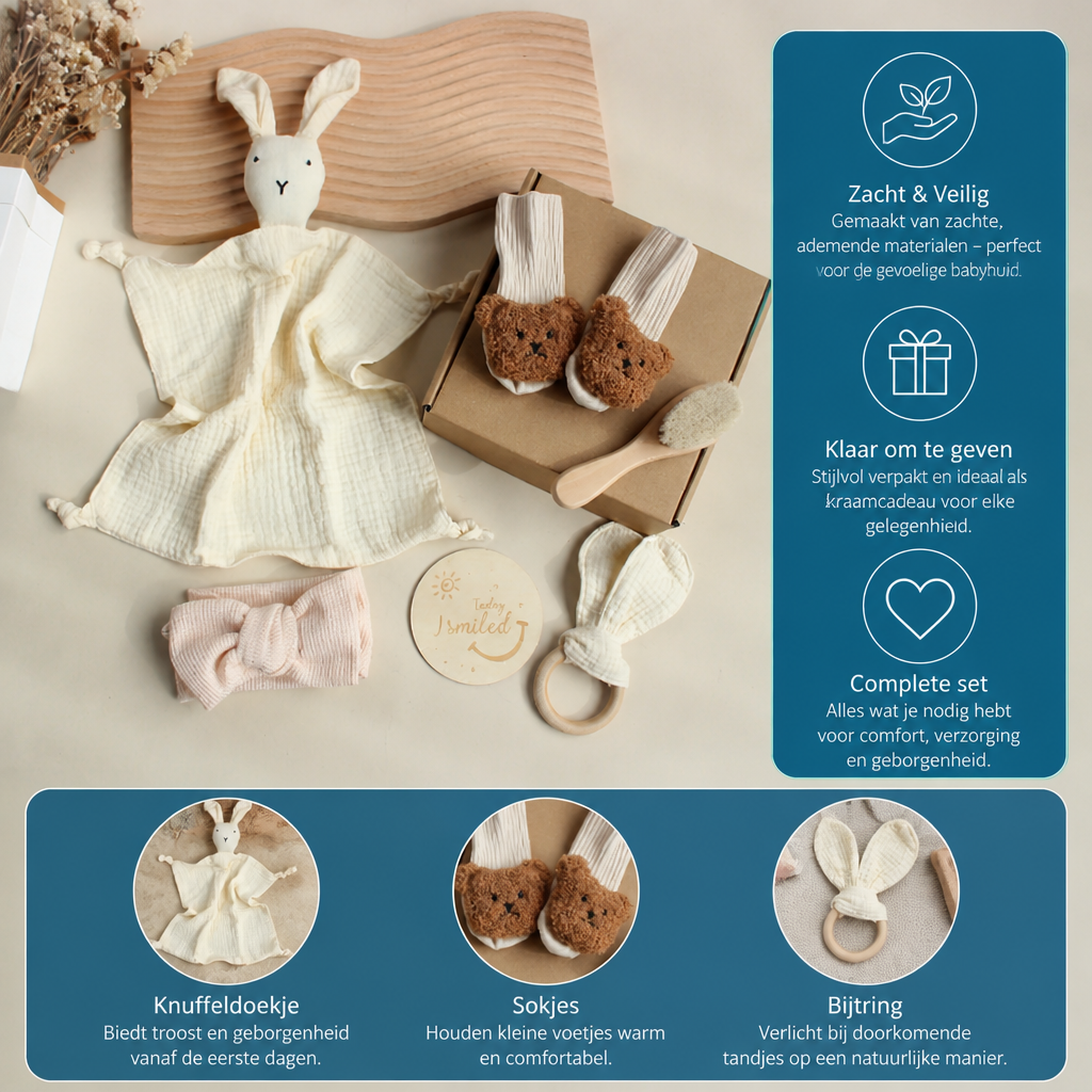 6-Delige Cadeaubox Set Voor Pasgeborenen – Eerste Babyuitzet