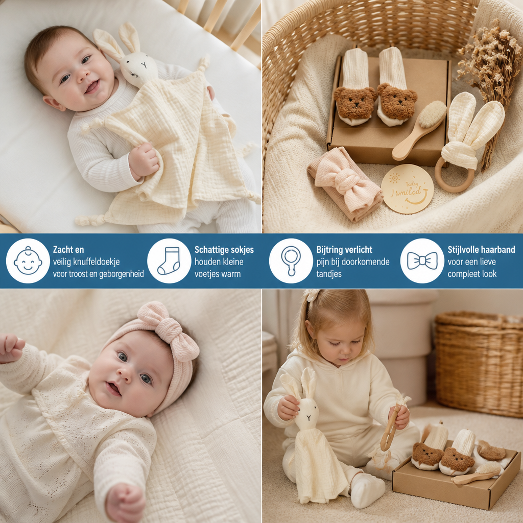 6-Delige Cadeaubox Set Voor Pasgeborenen – Eerste Babyuitzet