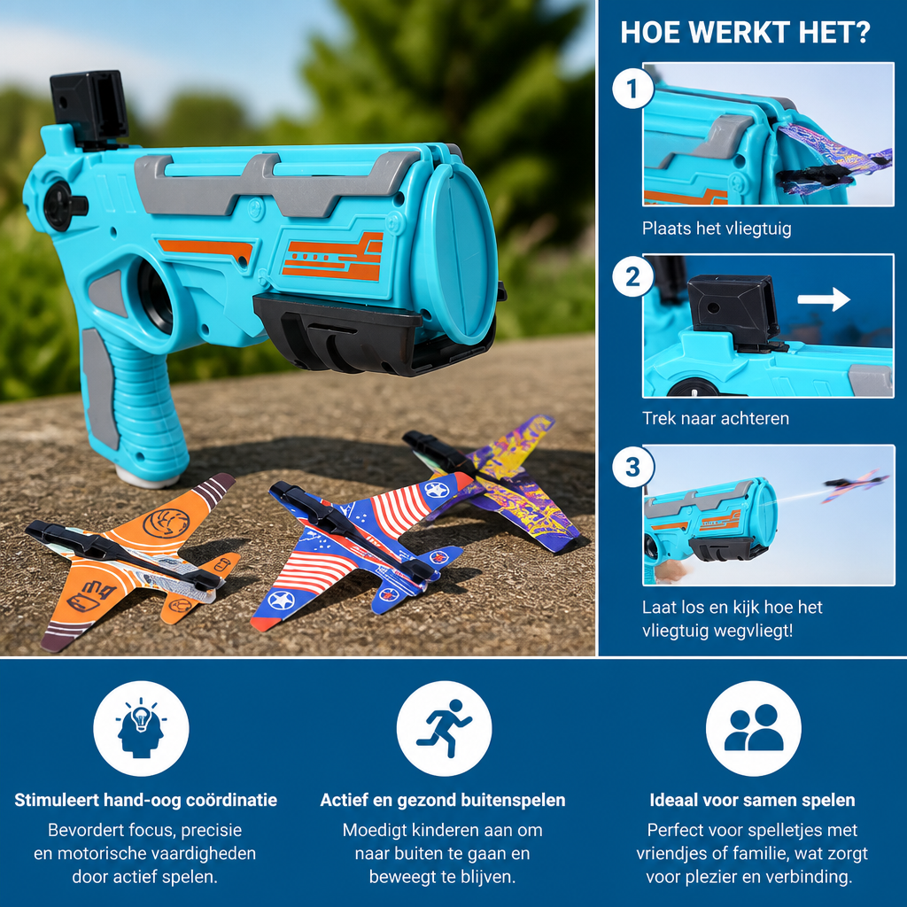 Kinder Vliegtuig Katapult Launcher – Outdoor Vliegspeelgoed