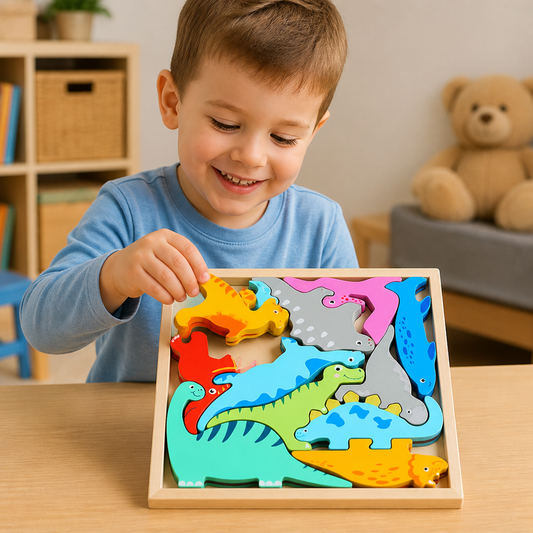 Houten Leerpuzzel Voor Kinderen – Vormen & Kleuren Sorteren, Motorisch Speelgoed