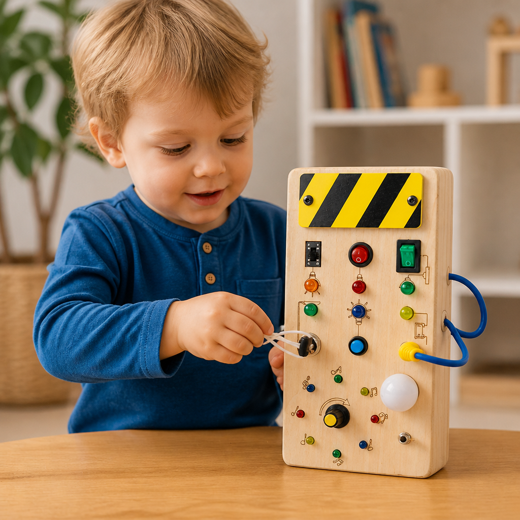 LED Controller Busy Board Van Hout – Montessori Leerspeelgoed Ter Bevordering Van Motoriek
