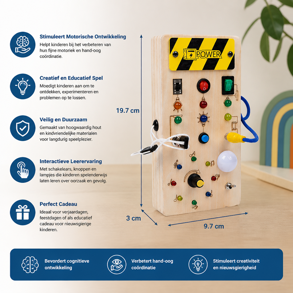 LED Controller Busy Board Van Hout – Montessori Leerspeelgoed Ter Bevordering Van Motoriek