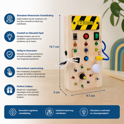 LED Controller Busy Board Van Hout – Montessori Leerspeelgoed Ter Bevordering Van Motoriek