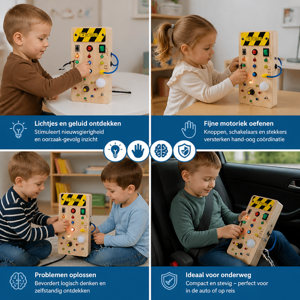 LED Controller Busy Board Van Hout – Montessori Leerspeelgoed Ter Bevordering Van Motoriek