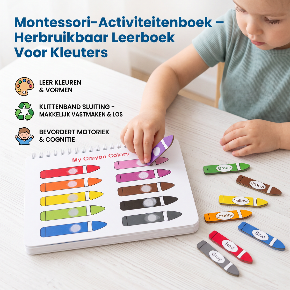 Montessori-Activiteitenboek – Herbruikbaar Leerboek Voor Kleuters
