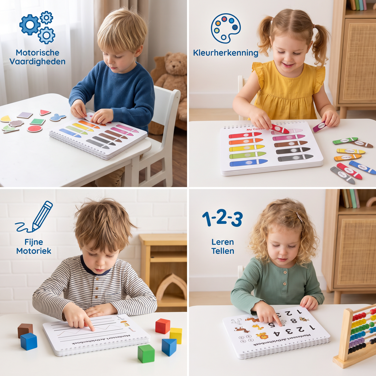 Montessori-Activiteitenboek – Herbruikbaar Leerboek Voor Kleuters