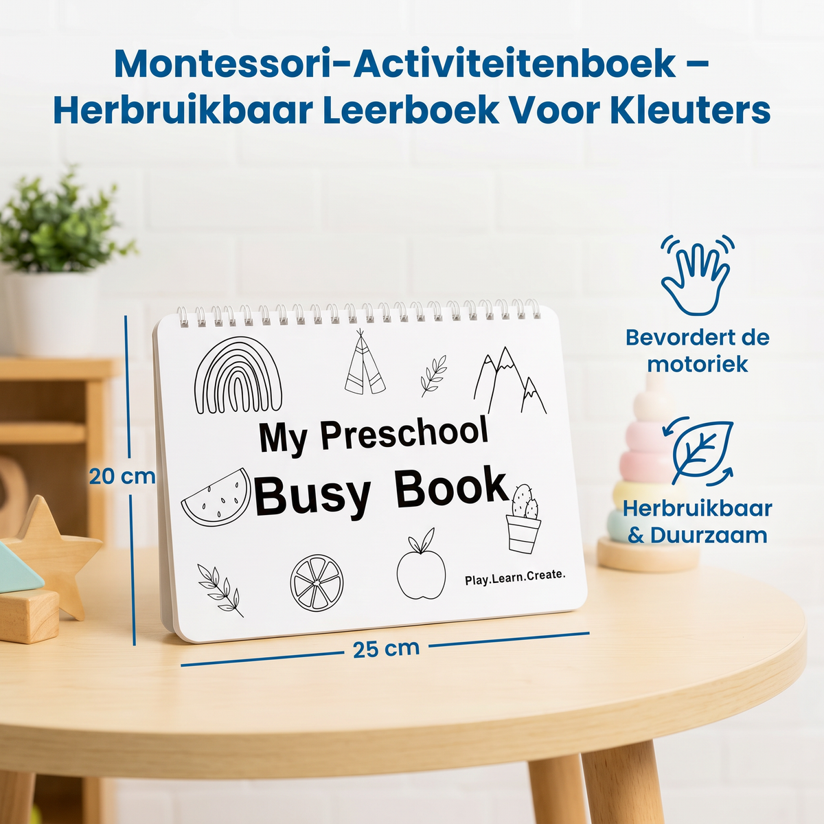Montessori-Activiteitenboek – Herbruikbaar Leerboek Voor Kleuters