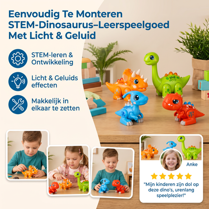 Eenvoudig Te Monteren STEM-Dinosaurus-Leerspeelgoed Met Licht & Geluid