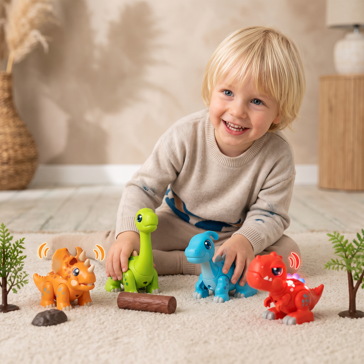 Eenvoudig Te Monteren STEM-Dinosaurus-Leerspeelgoed Met Licht & Geluid