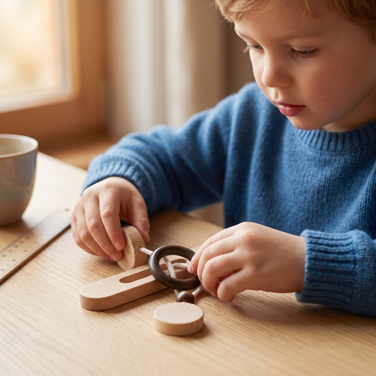 Handgemaakt Houten IQ-Puzzel Met Touw – Denkspel Voor Het Hele Gezin