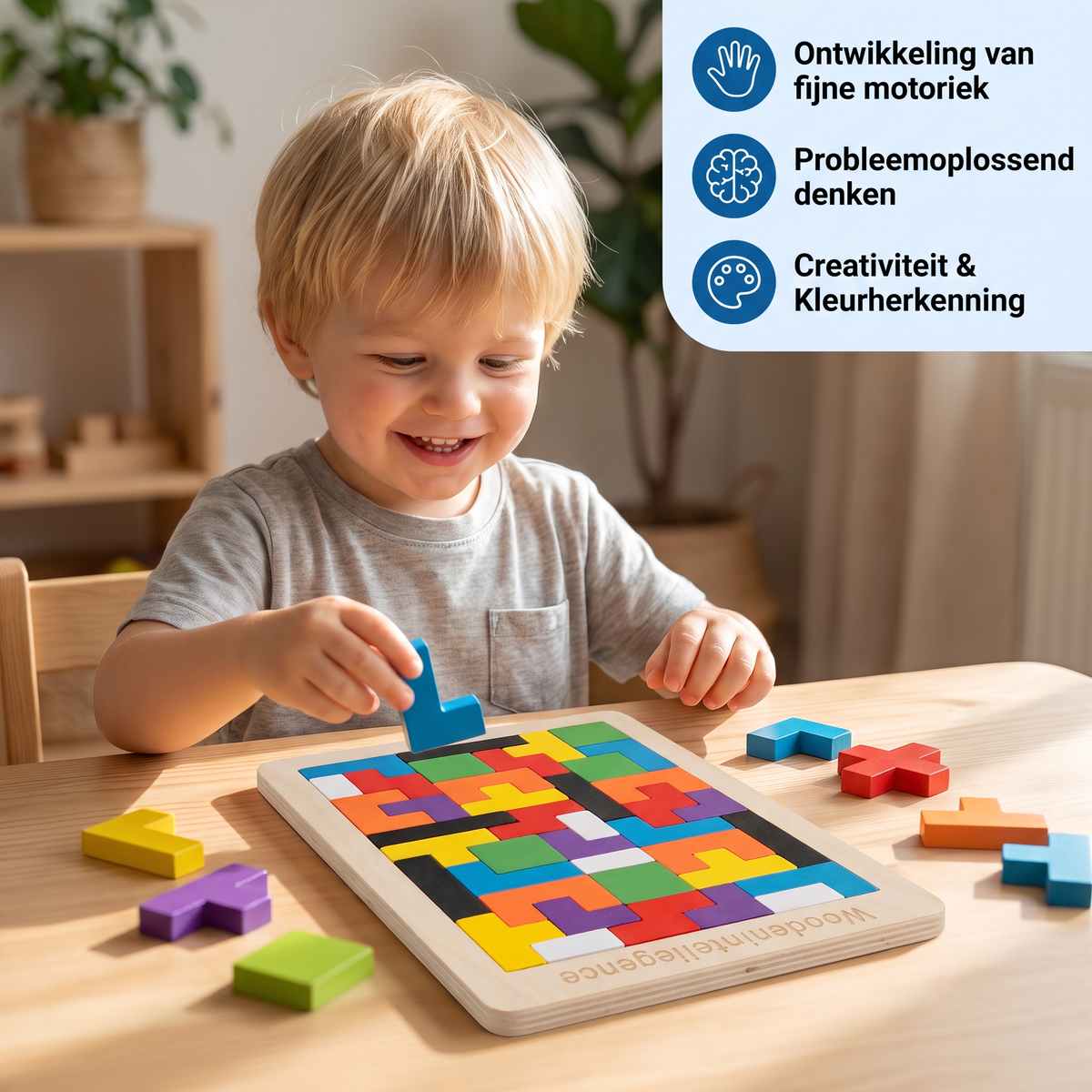 Educatieve Houten Tangram Puzzel – Kleurrijk Montessori Leerspel Voor Kinderen