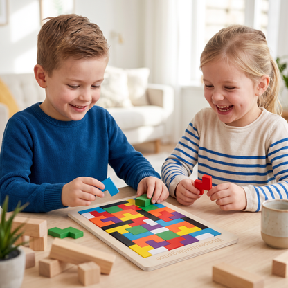 Educatieve Houten Tangram Puzzel – Kleurrijk Montessori Leerspel Voor Kinderen