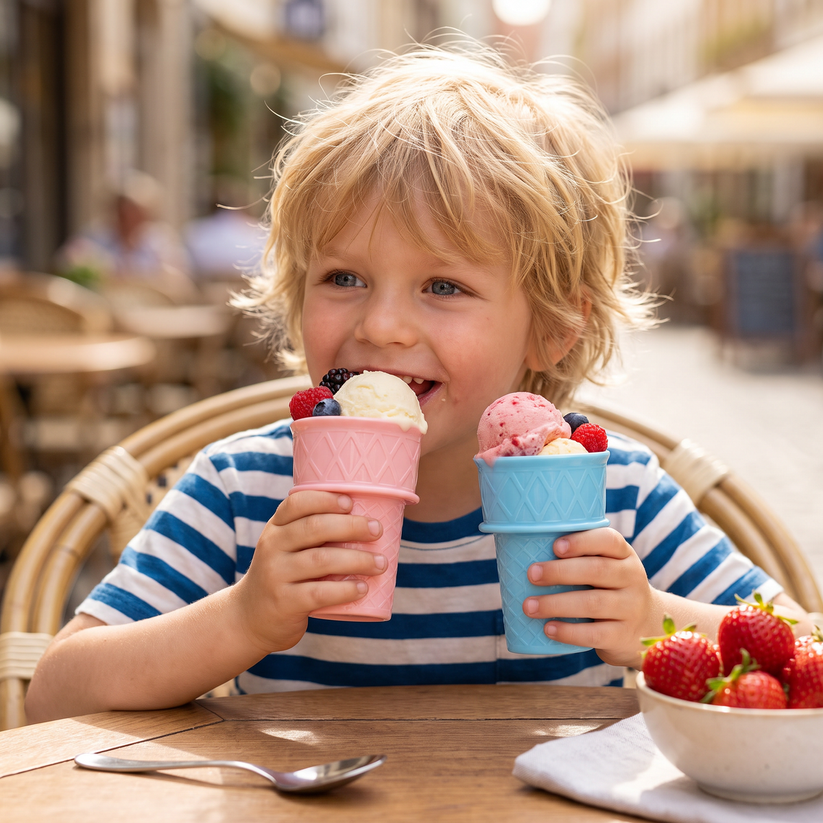 Set van 2 IJshouders in Wafelontwerp – Knoeivrije IJshouder voor Kinderen