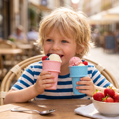 Set van 2 IJshouders in Wafelontwerp – Knoeivrije IJshouder voor Kinderen