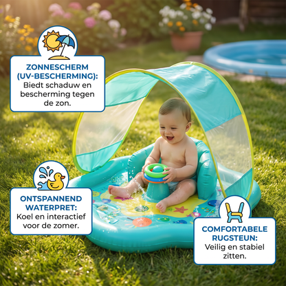 Opblaasbare Waterspeelmat voor Baby's met Zonnescherm – Perfect voor de Zomer