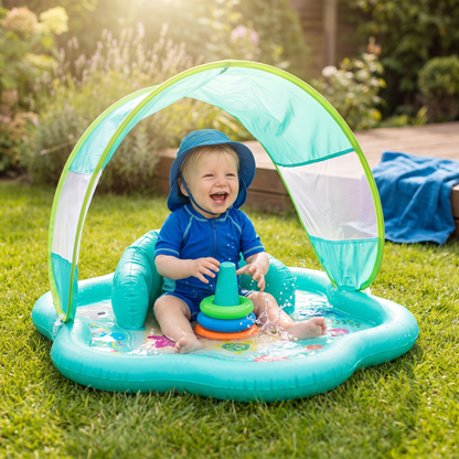 Opblaasbare Waterspeelmat voor Baby's met Zonnescherm – Perfect voor de Zomer
