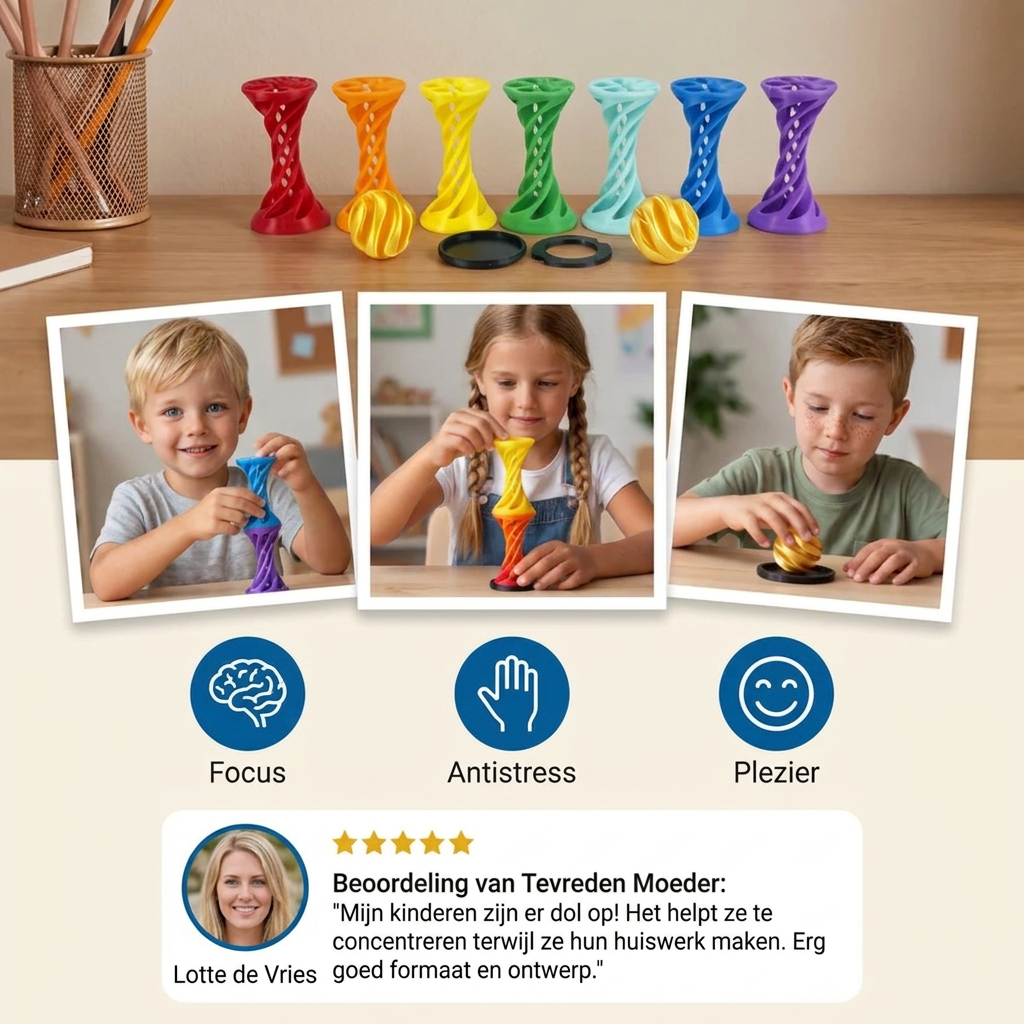 3D Spiraal Fidget Speelgoed – Draaibaar Anti-Stress Bureauspeelgoed