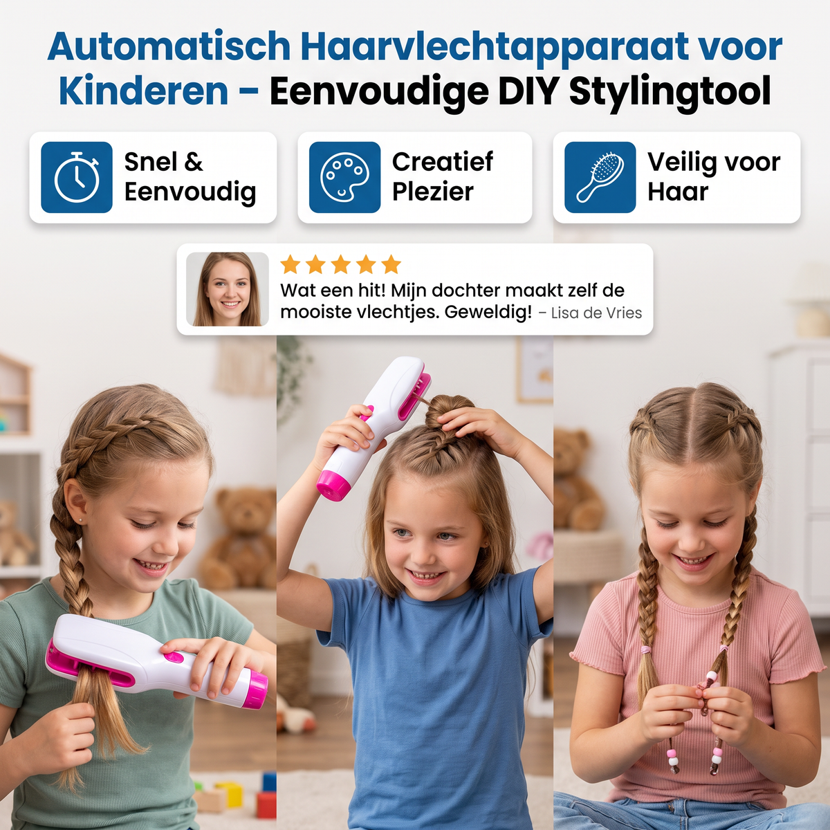 Automatisch Haarvlechtapparaat voor Kinderen – Eenvoudige DIY Stylingtool