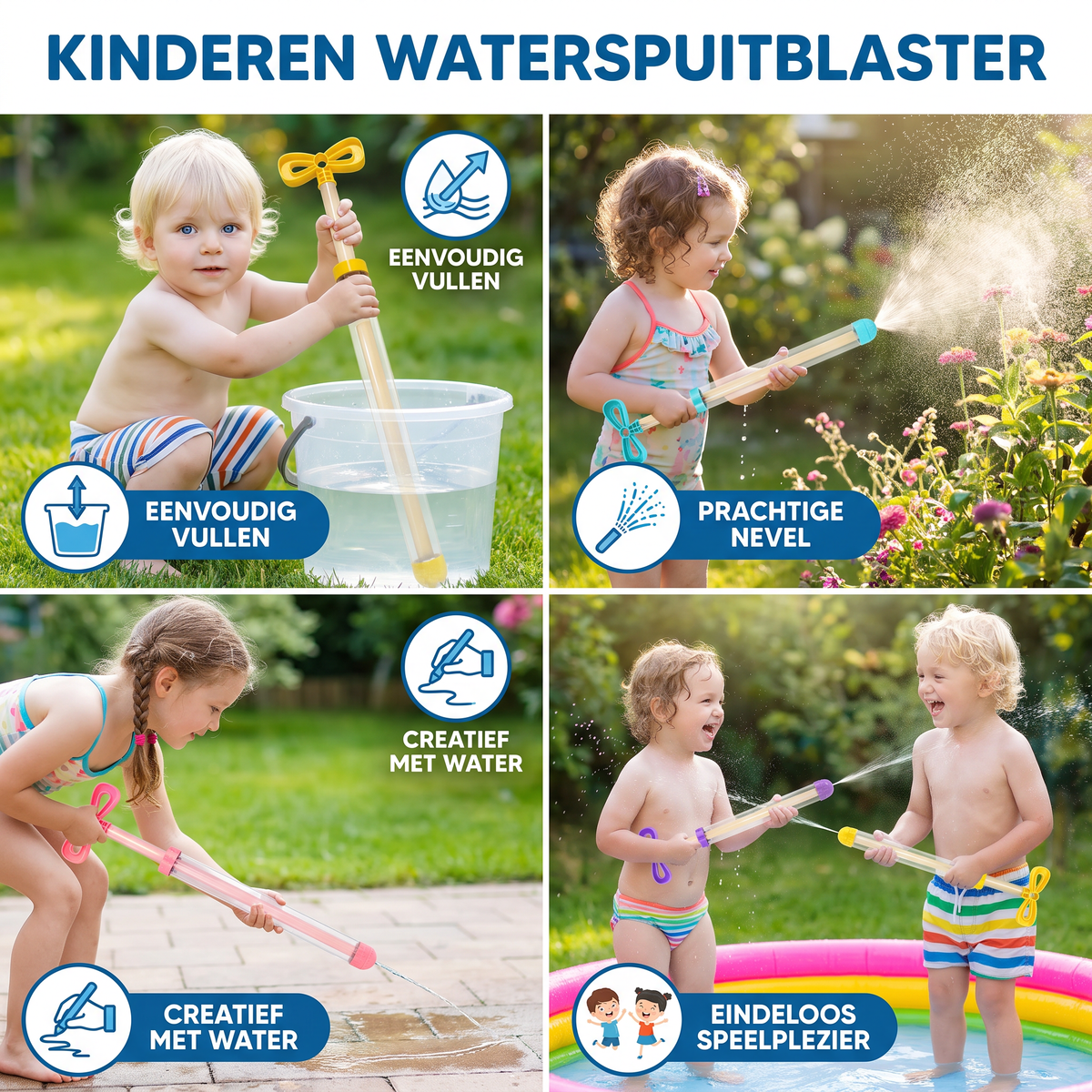Kinderen Waterspuitblaster – Handzaam Trek- en Spuit Speelgoed voor Buiten