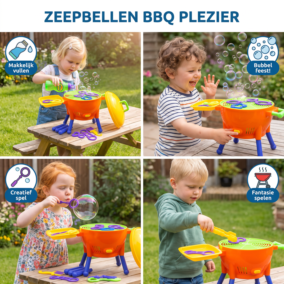 BBQ Zeepbellenmachine Speelgoed met Zeepoplossing en Vormen