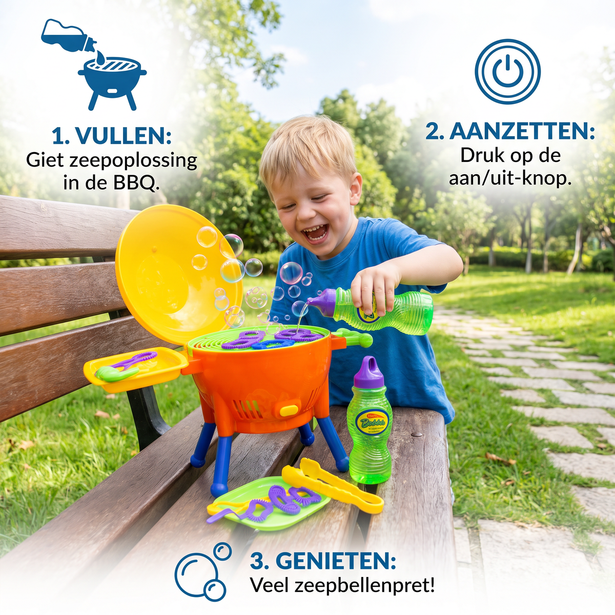 BBQ Zeepbellenmachine Speelgoed met Zeepoplossing en Vormen