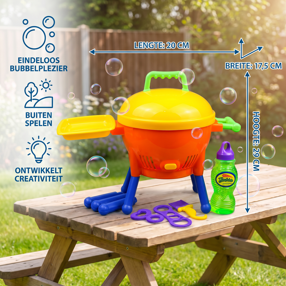 BBQ Zeepbellenmachine Speelgoed met Zeepoplossing en Vormen