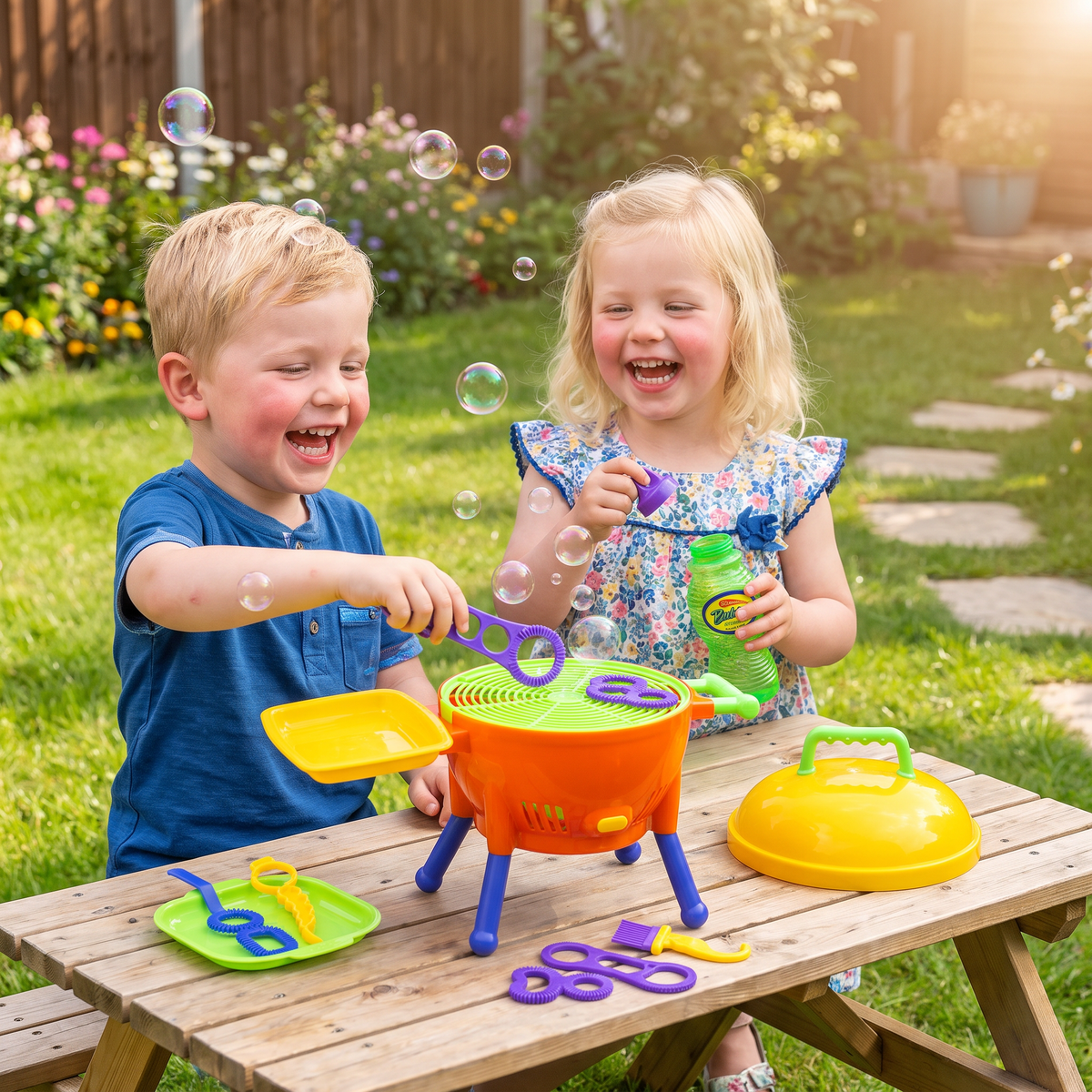 BBQ Zeepbellenmachine Speelgoed met Zeepoplossing en Vormen