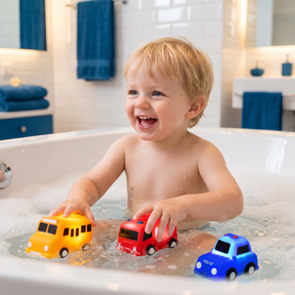 Lichtgevend Badauto Set – Watergeactiveerd Badspeelgoed Voor Baby's
