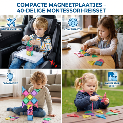 Compacte Magneetplaatjes – 40-Delige Montessori-Reisset