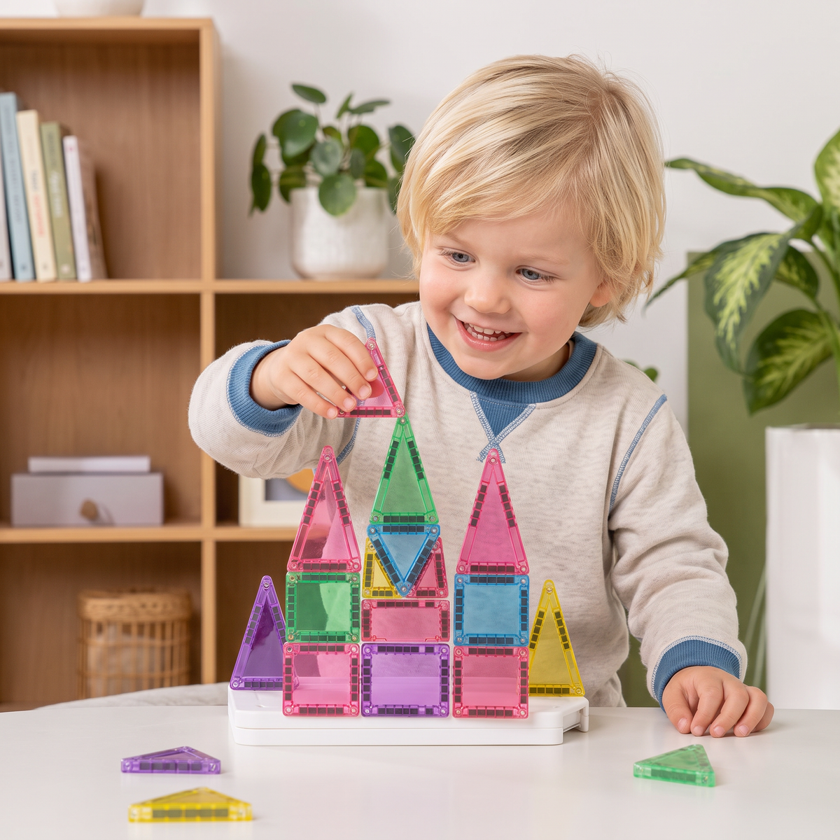 Compacte Magneetplaatjes – 40-Delige Montessori-Reisset