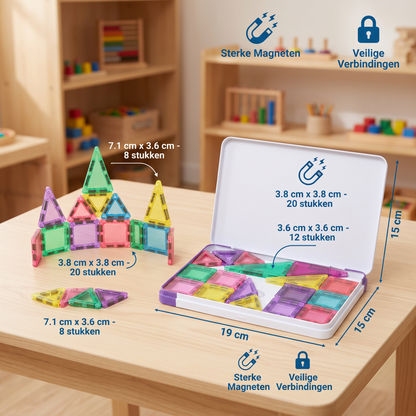 Compacte Magneetplaatjes – 40-Delige Montessori-Reisset