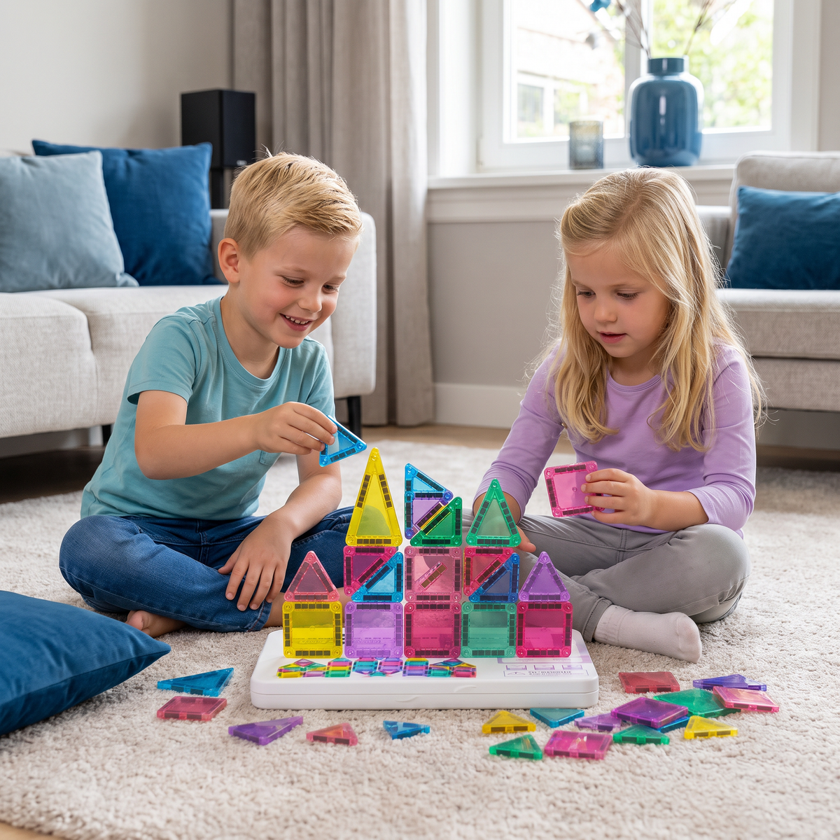 Compacte Magneetplaatjes – 40-Delige Montessori-Reisset